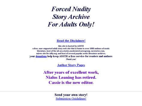 forced naked|Forced Nudity Story Archive: main page.